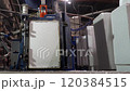 Production of expanded polystyrene. Styrofoam block making machine 120384515