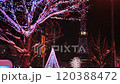 White illuminations and TV tower at Odori Park in Sapporo in winter 120388472