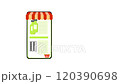 ONLINE PHARMACY Buying medicines via smartphone with adding to cart and delivery Animated illustration of Modern technologies 120390698