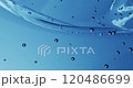 Transparent viscous moisturizer gel or liquid with small air bubbles slowly moving and shifting. Cosmetics of blue serum liquid abstract background for spa concepts, scientific visuals. 4k footage. 120486699