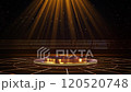 Golden luxury Podium Sparkles Stage opening stage glitter animation, spotlights light streak. Particle 120520748