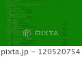 Computer code on digital screen with glitches error glitch VHS damage. Overlay design element. Computer hacking 120520754