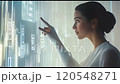 Digitally operated woman of the future 120548271