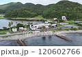 Flying around the hotel in Naminohashidate, taking aerial shots of the whole hotel 120602766