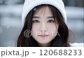 Beautiful woman staring, close up 120688233