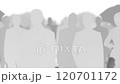 silhouettes of people with umbrellas 120701172