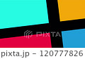 Four colorful squares intersect forming a bold geometric design. 120777826
