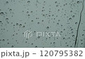 窓ガラスに流れる雨粒 120795382