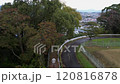 Drone aerial photography of the townscape around Shin-Tosu Station 120816878