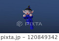 Cute little anime chibi girl in a flying pose. 3d render. 120849342
