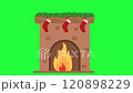 fireplace with christmas decorations 120898229