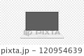 White laptop with open lid, 4K animation with alpha channel. 120954639