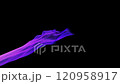 Abstract animation of glowing particles on monochrome background. High quality 4k footage 120958917
