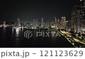 Aerial drone view of Panama City at night. 121123629