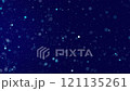 Blue bokeh particles glitter awards dust gradient abstract background. Futuristic glittering in space on blue background. 121135261