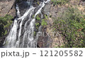 Static video waterfall stream falling down rocks and stones of mountain steep slope of Tropical forest in Sarika waterfall. 121205582