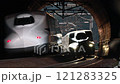 The Shinkansen passing through the Kaseno Tunnel 121283325