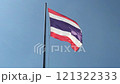 Video footage of Thailand's national flag blowing in the wind in the sky. 121322333