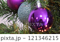 Beautiful and decorated Christmas tree ornaments. Christmas mood. Ambiance Beautiful and decorated Christmas tree ornaments. Christmas mood. Ambiance 121346215