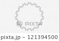 Loop animation of black line circular inward lace ornament with alpha 121394500