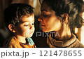 A heartwarming moment capturing the deep emotional connection between a mother and her child, symbolizing love and care 121478655