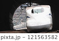 The Shinkansen passing through the Kaseno Tunnel 121563582