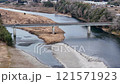 那珂川　新那珂川橋　12月の曇りの日　空撮 121571923