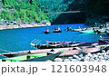 Beautiful boat in mountain valley 121603948