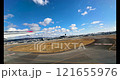 Window footage of a passenger plane taking off from Osaka International Airport (Itami) 121655976