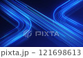 Blue glowing neon lines abstract tech futuristic motion background. Seamless looping. Video animation 4K. Abstract Dark Blue Geometric Background. Futuristic laser vector design. HD, 4K, 60 fps.	 121698613