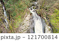 Aerial Waterfall flows between the rocks 121700814