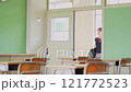 A female student who came to school and entered the classroom 121772523