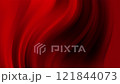 Dark red gradient with smooth curves and small red dots. Suitable for modern graphic design, abstract backgrounds, or vibrant marketing materials 121844073