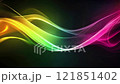 Horizontal abstract background with neon waves of full light spectrum 121851402