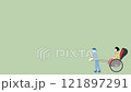 日本の和服を着た女性を人力車に乗せて引っ張っていく男性の動画ビデオイラスト素材 121897291