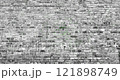 Collapse of black and white brick wall on green background, 4K animation. 121898749