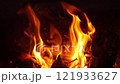Bonfire flame flickering in slow motion 121933627