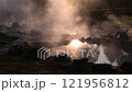 Morning Light with Chae Son Hot Spring in Chae Son National Park at Lampang province, Thailand. 121956812