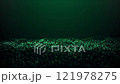 Glowing blue dust particles oscillate. Green cyberspace particle. Dark green background Mint fresh template, green background mockup. Science background. Looping video HD, 60 fps. 121978275