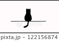 Cat wagging its tail silhouette 122156874