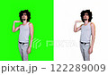 A man is hot on a green background 122289009