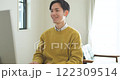 A man having an online meeting via telework 122309514