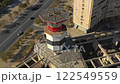 AKTAU, KAZAKHSTAN - FEBRUARY 1, 2025: Aerial view of abandoned lighthouse surrounded by buildings 122549559
