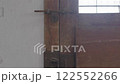Panning shot of the wooden door 122552266
