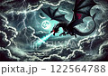 闇夜に舞うダークな黒龍 122564788