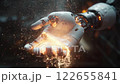 Robot arm of white color, close up 122655841