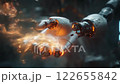 Robot arm of white color, close up 122655842