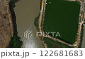 Aerial view of fish farm in Serbia, ponds with fish 122681683