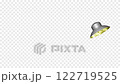 銀色のUFOが飛ぶアニメーション 122719525