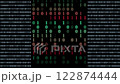 Binary code running on a computer display, abstract science background 122874444